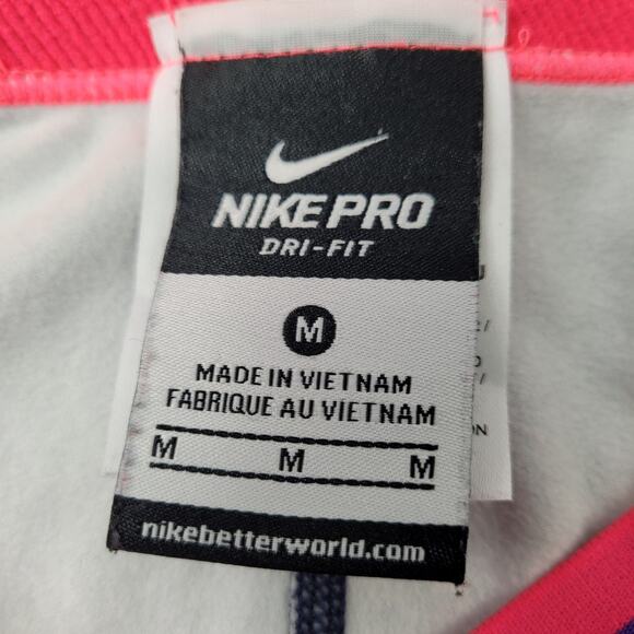 Nike Pro Dri-Fit Purple Geometric Print Pink Waistband Ankle Leggings sz Medium - Picture 8 of 10